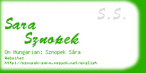 sara sznopek business card